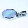 Australian Solid Dark Opal Silver Pendant with Silver Chain (10.5mm x 8mm) Code - FF281