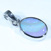 Australian Solid Dark Opal Silver Pendant with Silver Chain (10.5mm x 8mm) Code - FF281