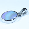 Australian Solid Dark Opal Silver Pendant with Silver Chain (10.5mm x 8mm) Code - FF281