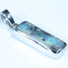 Australian Boulder Opal Silver Pendant with Silver Chain (17mm x 6mm) Code - FF285