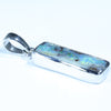 Australian Boulder Opal Silver Pendant with Silver Chain (17mm x 6mm) Code - FF285