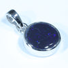 Australian Solid Black Opal Silver Pendant with Silver Chain (9.5mm x 9.5mm)  Code - FF287