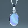 Australian Solid Dark Opal Silver Pendant with Silver Chain (10.5mm x 8mm) Code - FF281