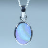 Australian Solid Dark Opal Silver Pendant with Silver Chain (10.5mm x 8mm) Code - FF281