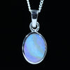 Australian Solid Dark Opal Silver Pendant with Silver Chain (10.5mm x 8mm) Code - FF281