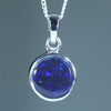 Natural Australian Black Opal Silver Pendant