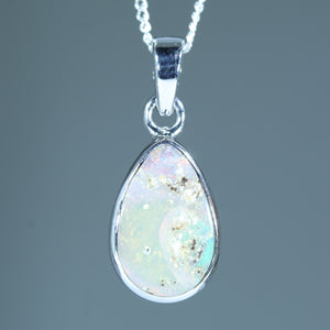 Natural Australian Boulder Opal Silver Pendant