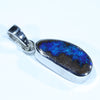 Australian Boulder Opal Silver Pendant with Silver Chain (15mm x 7mm) Code - FF253