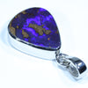 Australian Boulder Opal Silver Pendant with Silver Chain (13mm x 11mm) Code - FF255