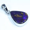 Australian Boulder Opal Silver Pendant with Silver Chain (13mm x 11mm) Code - FF255