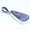 Australian Boulder Opal Silver Pendant with Silver Chain (17mm x 9mm) Code - FF258