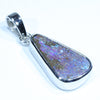 Australian Boulder Opal Silver Pendant with Silver Chain (17mm x 9mm) Code - FF258