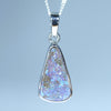 Natural Australian Boulder Opal Silver Pendant