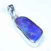 Australian Boulder Opal Silver Pendant with Silver Chain (17mm x 7mm) Code - FF277