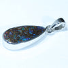 Australian Boulder Opal Silver Pendant with Silver Chain (14.5mm x 7mm) Code - FF263