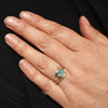 Natural Solid Australian Boulder Opal and Diamond Gold Ring - Size 6.25 US Code - EM214