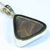 Natural Australian Boulder Opal and Diamond 18k Gold Pendant (16 mm x 14mm) Code - AA129