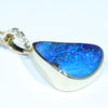 Natural Australian Boulder Opal and Diamond 18k Gold Pendant (16 mm x 14mm) Code - AA129