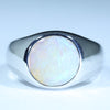 Natural Australian Lighting Ridge Crystal Opal Silver Men's Ring