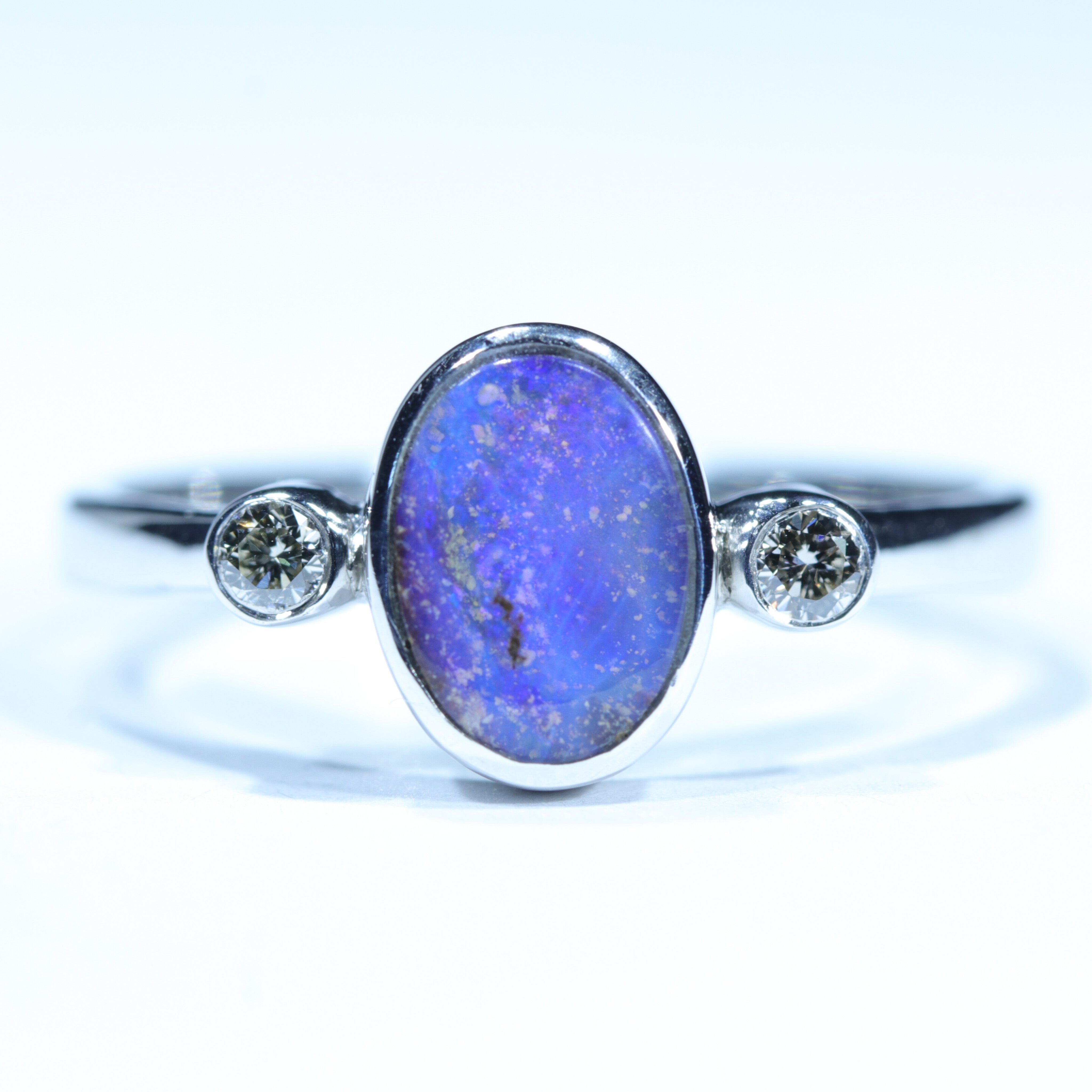 Blue diamond on sale silver ring