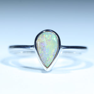 Natural Australian Boulder Opal Silver Ring