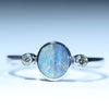 Natural Australian Boulder Opal Silver and Diamond Ring