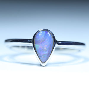 Natural Australian Boulder Opal Silver ring