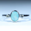 Natural Australian Boulder Opal Silver and Diamond Ring