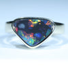 Natural Australian Black Opal Gold Ring