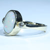 10k Gold - Solid Coober Pedy White Opal - Natural Diamonds