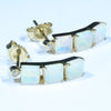 Coober Pedy White Opal and Diamond 14K Gold Earrings (4 x 4mm) Code EE78