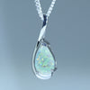 Natural Australian Crystal Opal Silver Pendant