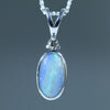 Natural Australian Boulder Opal Silver and Diamond Pendant