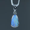 Natural Australian Boulder Opal Silver and Diamond Pendant