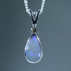 Natural Australian Silver Opal and Diamond Pendant