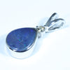 Natural Solid Boulder Opal and Diamond Silver Pendant with Silver Chain (8.5mm x 7mm)  Code - FF355