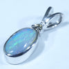 Sterling Silver - Solid Queensland Boulder Opal - Natural Diamond