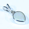 Australian Solid Opal and Diamond Silver Pendant with Silver Chain (8mm x 6mm) Code - FF240