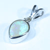 Australian Solid Opal and Diamond Silver Pendant with Silver Chain (8mm x 6mm) Code - FF240