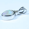 Australian Solid Opal and Diamond Silver Pendant with Silver Chain (8mm x 6mm) Code - FF240