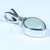 Australian Solid Opal and Diamond Silver Pendant with Silver Chain (8mm x 6mm) Code - FF240