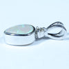 Australian Solid Opal and Diamond Silver Pendant with Silver Chain (8mm x 6mm) Code - FF240