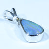 Natural Solid Boulder Opal and Diamond Silver Pendant with Silver Chain (9mm x 6mm)  Code - FF297