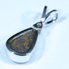 Natural Solid Boulder Opal and Diamond Silver Pendant with Silver Chain (9mm x 6mm)  Code - FF297