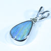 Natural Solid Boulder Opal and Diamond Silver Pendant with Silver Chain (9mm x 6mm)  Code - FF297