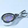 Australian Solid Crystal Opal and Diamond Silver Pendant with Silver Chain (8mm x 6mm) Code - FF231