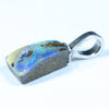 Australian Boulder Opal Silver Pendant with Silver Chain (11mm x 6mm) Code - FF397