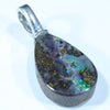 Australian Boulder Opal Silver Pendant with Silver Chain (14mm x 9.5mm) Code - FF416