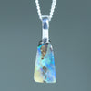 Natural Australian Boulder Opal Silver Pendant