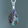 Natural Australian Boulder Opal Silver Pendant